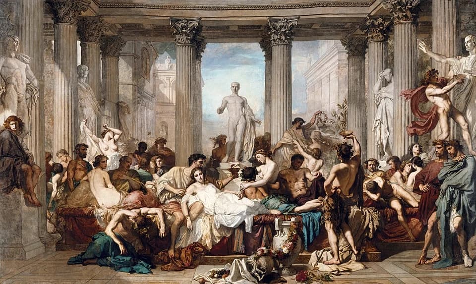 Romans during the Decadence by Thomas Couture (1847), Oil on canvas at Musée d'Orsay