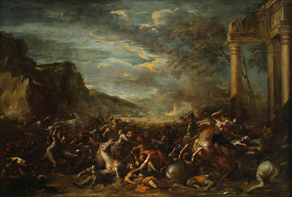 A Cavalry Battle by Salvator Rosa at Auckland Art Gallery, Auckland