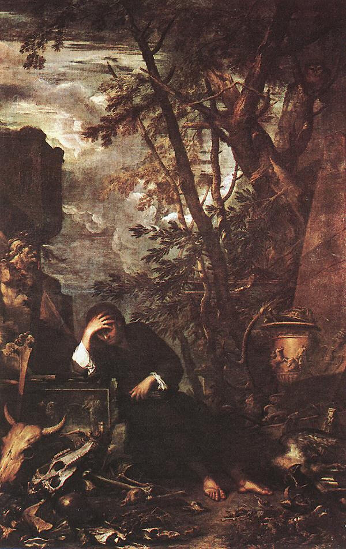 Democritus in Meditation by Salvator Rosa