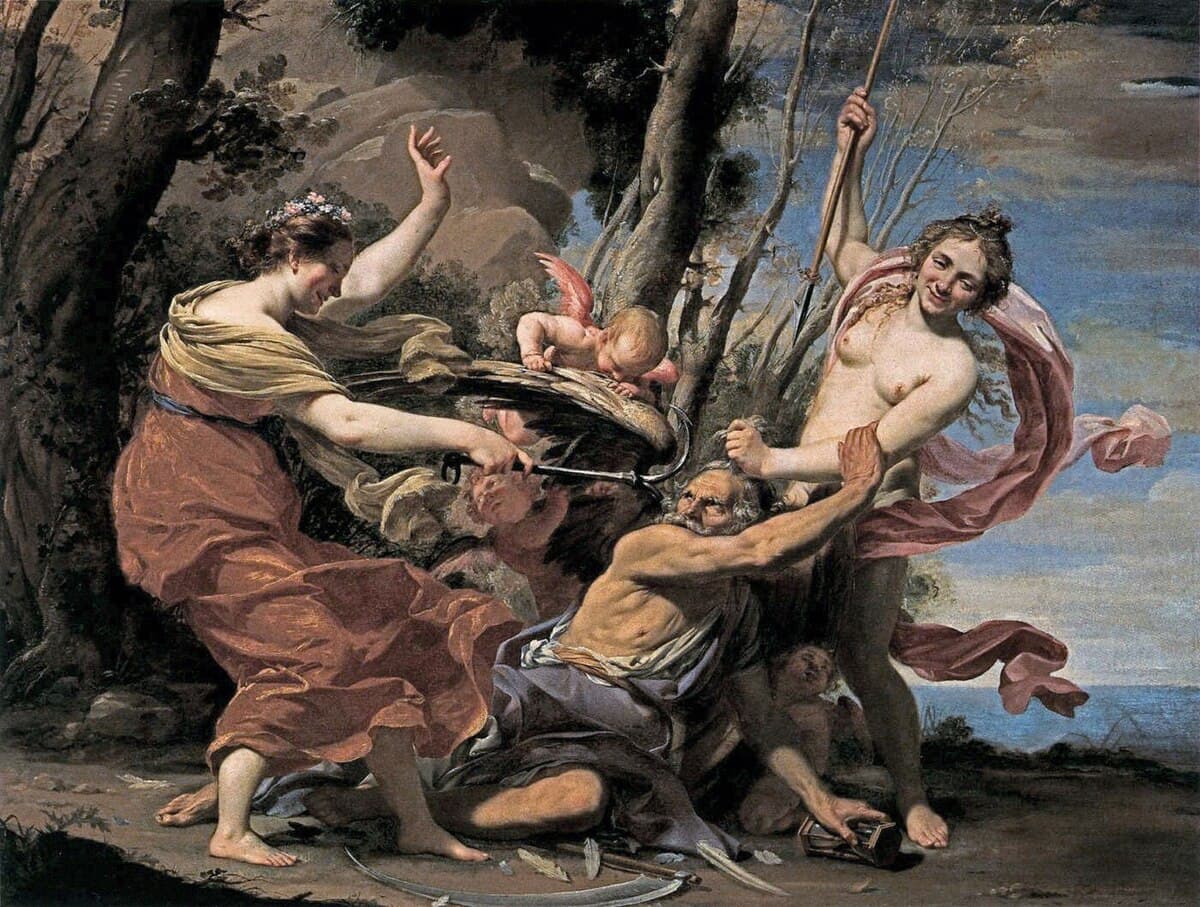 Father Time Overcome by Love, Hope and Beauty by Simon Vouet