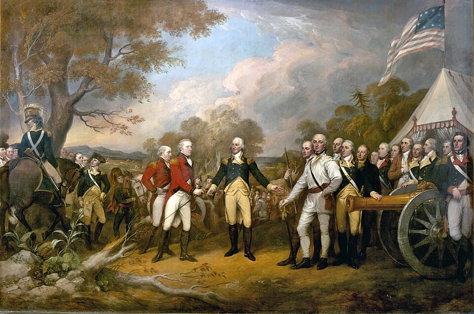 Surrender of General Burgoyne by John Trumbull (1821), Oil on canvas
