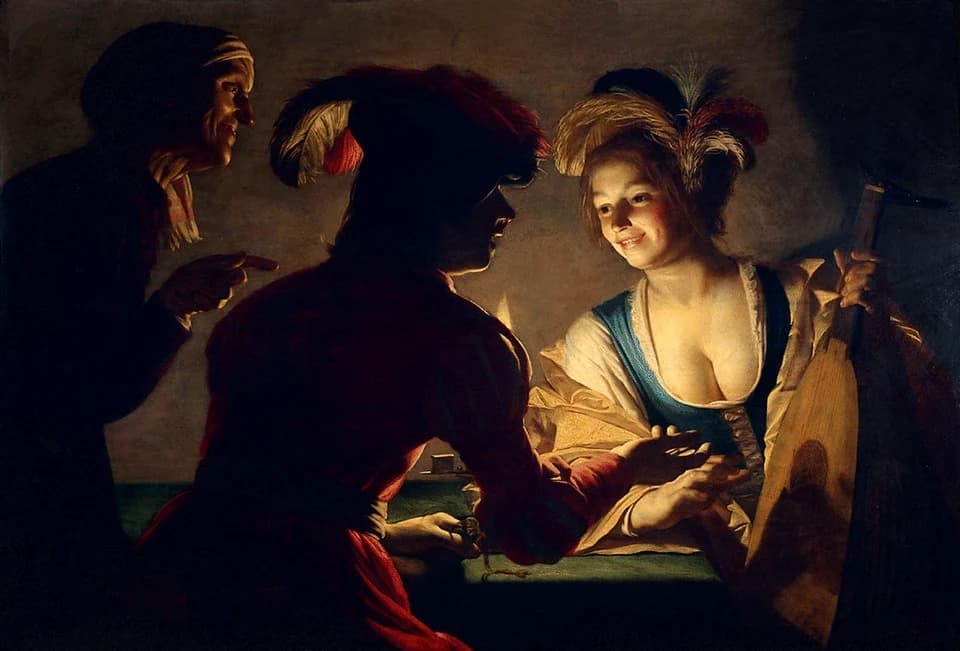 The Matchmaker by Gerard van Honthorst (1625), Oil on canvas at Centraal Museum