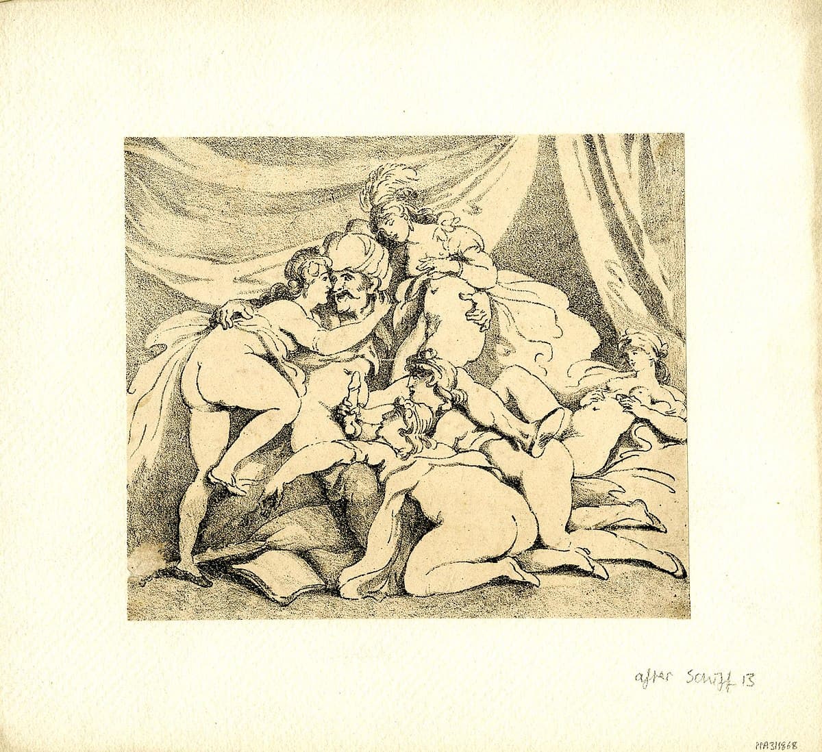 Naked man reversed on the ground by Théodore Géricault at Musée Magnin, Dijon