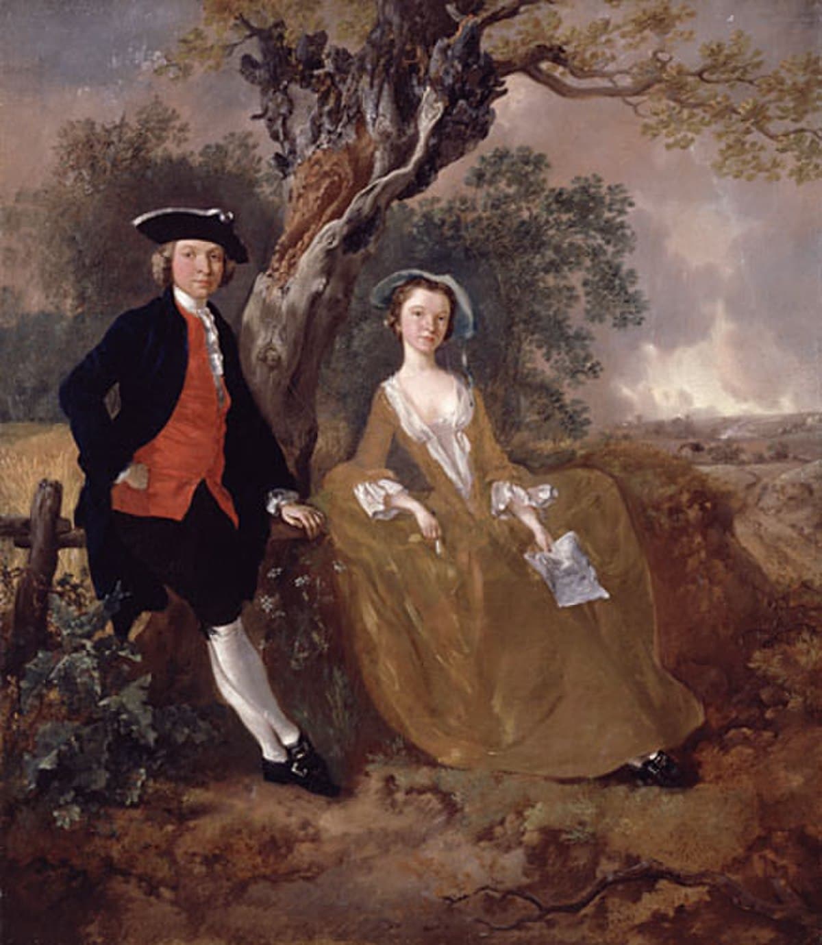 An Unknown Couple in a Landscape by Thomas Gainsborough