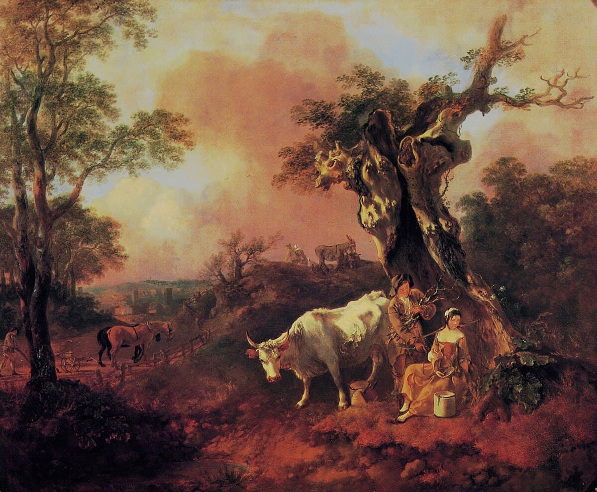 Landscape with a Woodcutter and Milkmaid by Thomas Gainsborough