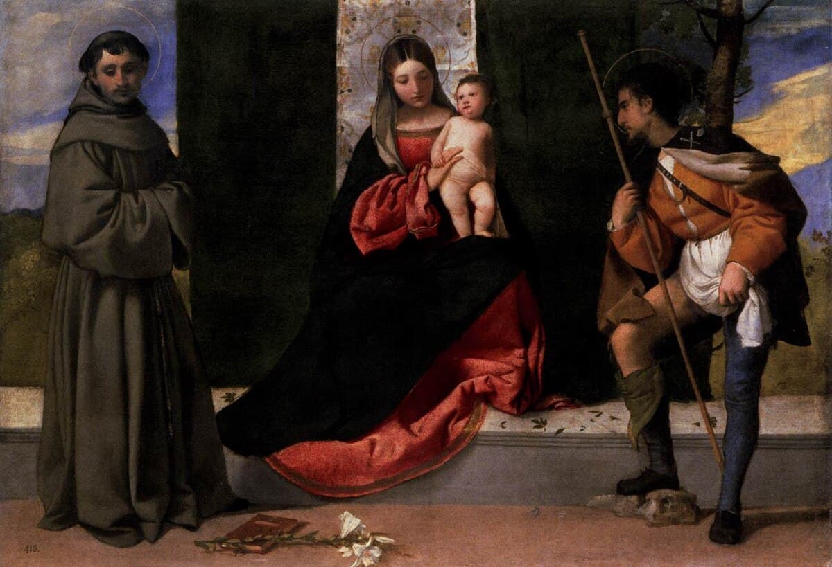 Madonna and Child with Sts Anthony of Padua and Roch by Titian