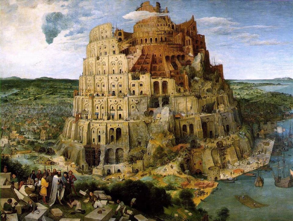 The Tower of Babel by Pieter Bruegel the Elder (1563), Oil on panel at Museum Boijmans Van Beuningen