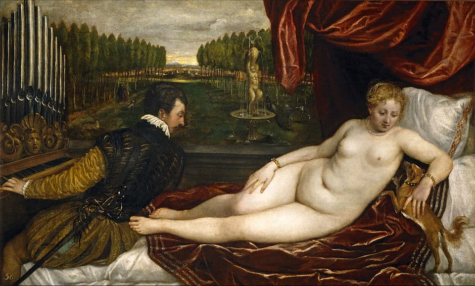 Venus with an Organist and Cupid by Titian