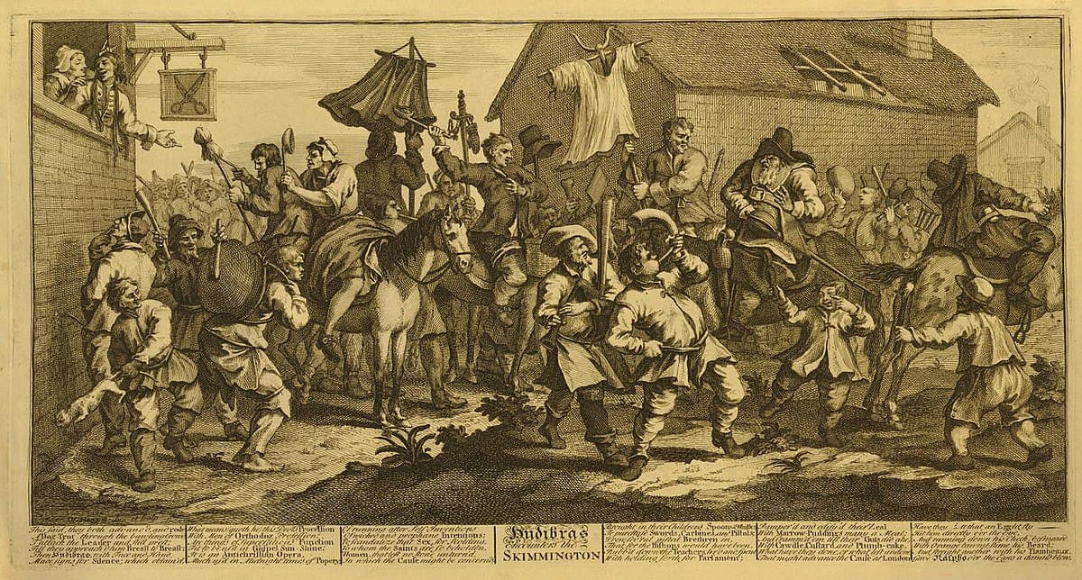 Hudibras Encounters the Skimmington, from 'Hudibras', by Samuel Butler by William Hogarth