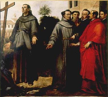 Saint Didacus of Alcalá in ecstasy before the cross by Bartolomé Esteban Murillo