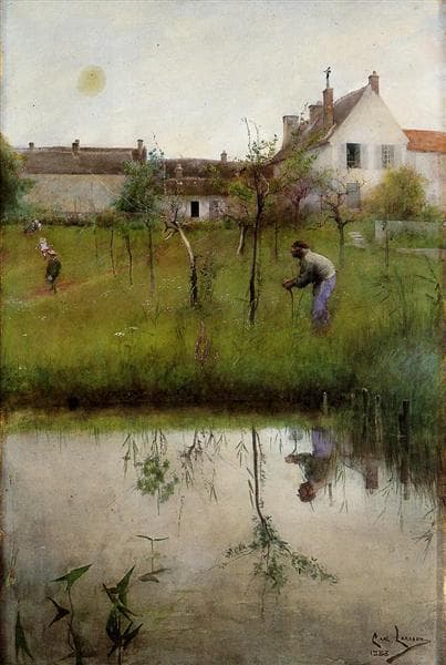 The Old Man and the New Trees by Carl Larsson