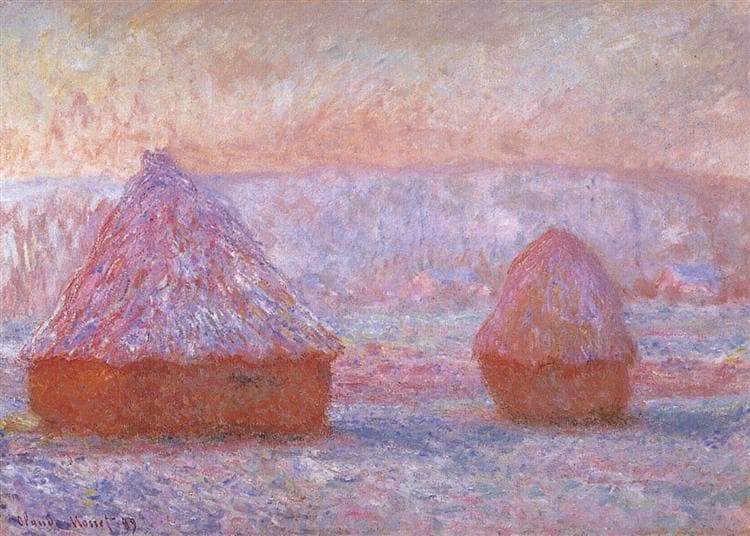 Grainstacks at Giverny, Morning Effect by Claude Monet