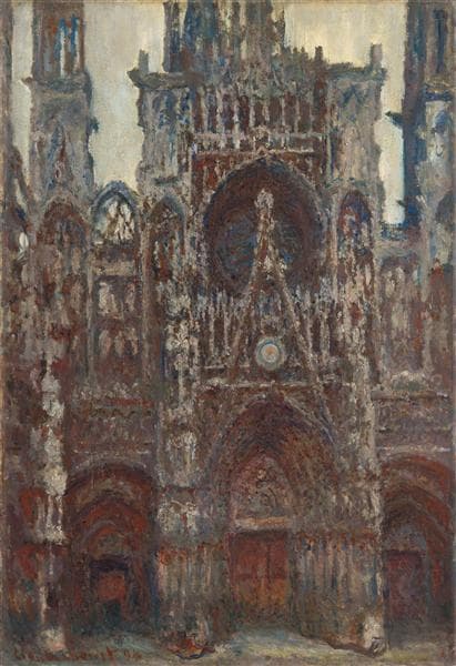 Rouen Cathedral, evening, harmony in brown by Claude Monet