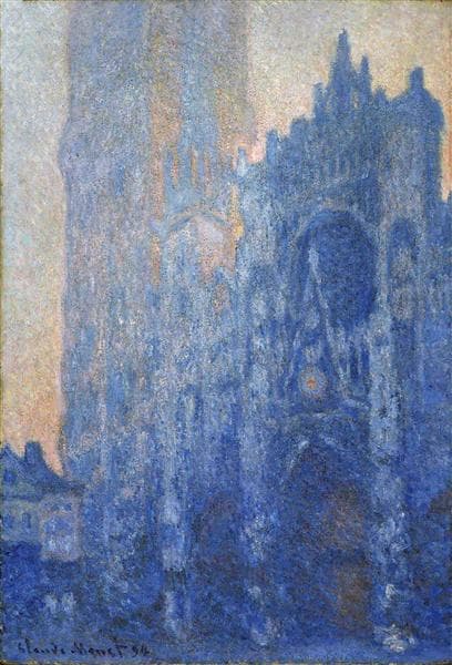 Rouen Cathedral Façade and Tour d'Albane (Morning Effect) by Claude Monet