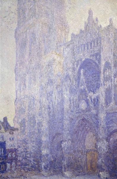 Rouen Cathedral; Morning - White harmony by Claude Monet