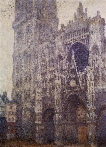 Rouen Cathedral, The Portal and the Tour d'Albene, Grey Weather by Claude Monet