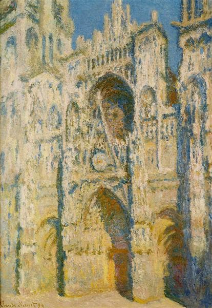Rouen Cathedral, the Portal and the Tower d`Allban on the Sun by Claude Monet