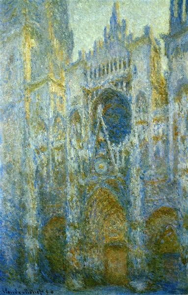 Rouen Cathedral, West Facade, Noon by Claude Monet