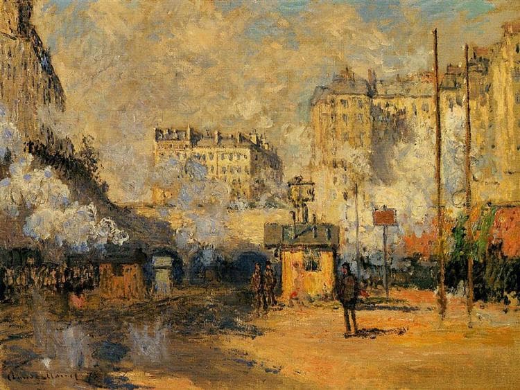 Saint-Lazare Station, Sunlight Effect by Claude Monet