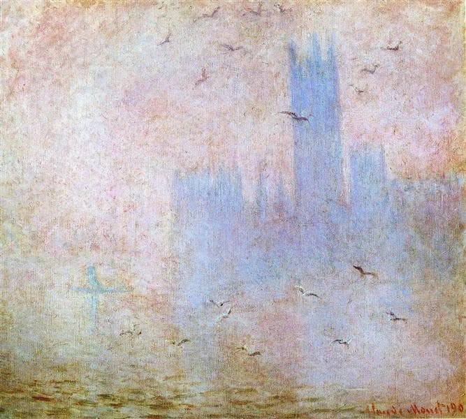 Seagulls over the Houses of Parliament by Claude Monet