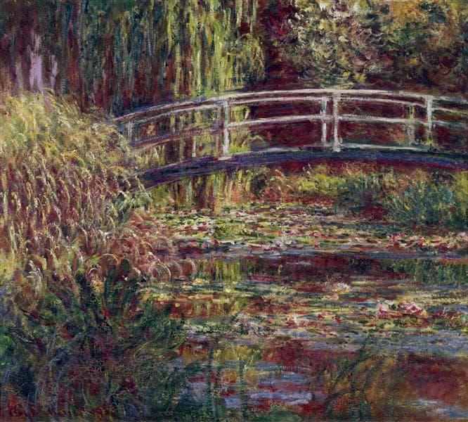 The Japanese Bridge (The Water-Lily Pond, Symphony in Rose) by Claude Monet