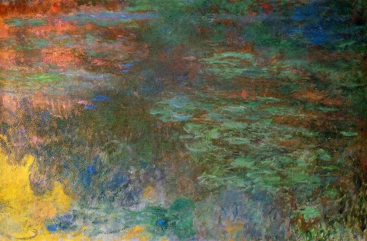Water Lily Pond, Evening (right panel) by Claude Monet