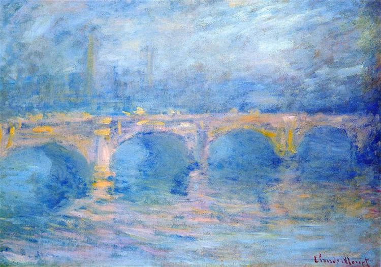 Waterloo Bridge at Sunset, Pink Effect by Claude Monet