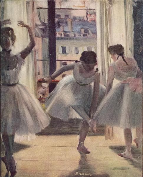 Three Dancers in an Exercise Hall by Edgar Degas