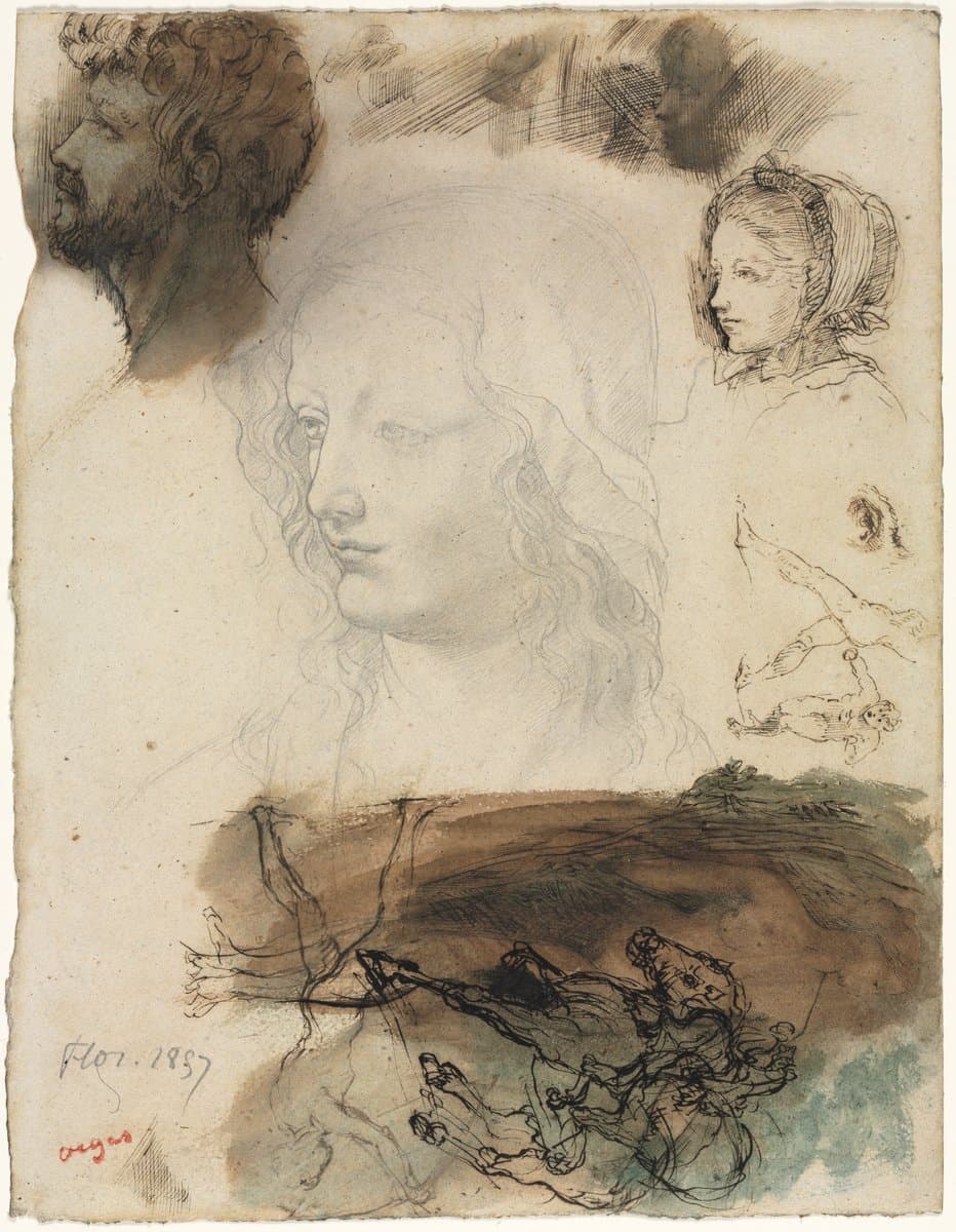 Portrait of Giulia Bellelli (sketch) by Edgar Degas