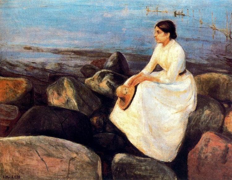 Summer Night (Inger on the Shore) by Edvard Munch