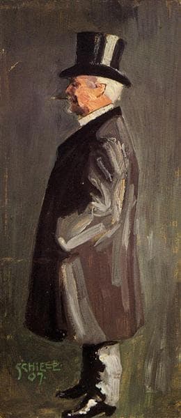 Portrait of Leopold Czihaczek, in Profile Facing Left by Egon Schiele