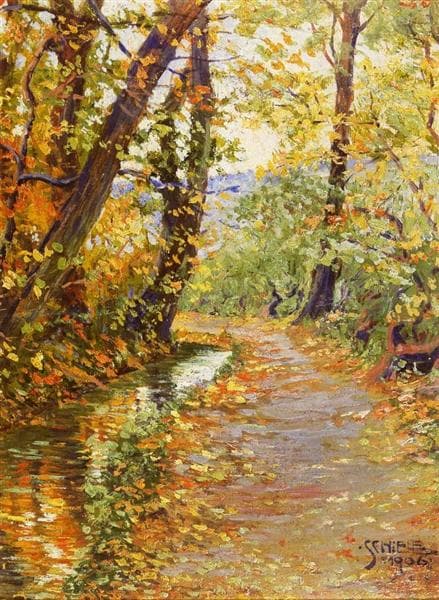 Winding Brook by Egon Schiele