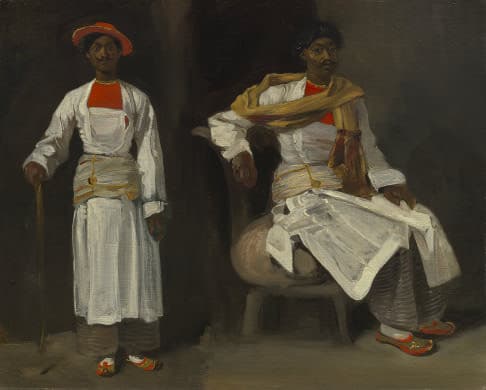 Two Views of an Indian from Calcutta, Seated and Standing by Eugène Delacroix at Private Collection