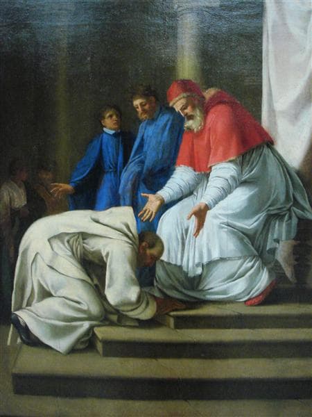 Saint Bruno the feet of Pope Urban II by Eustache Le Sueur