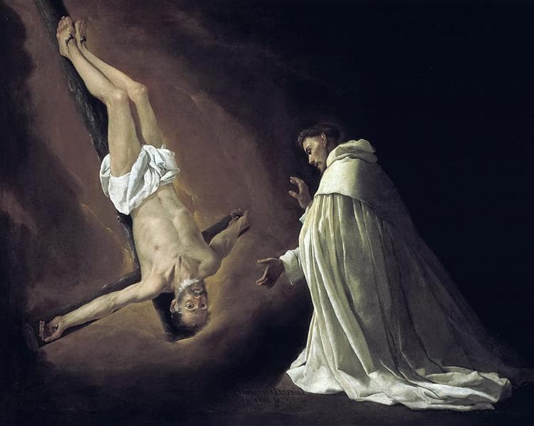 Appearance of St. Peter to St. Peter Nolasco by Francisco de Zurbarán at Museo del Prado, Madrid