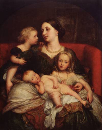 Mrs George Augustus Frederick Cavendish Bentinck and her Children by George Frederick Watts