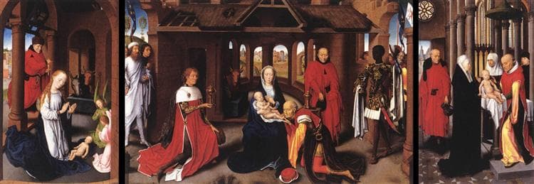 Adoration of the Magi: Whole Triptych by Hans Memling