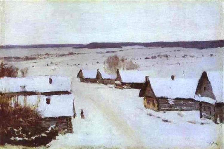 Village in Winter by Isaac Levitan