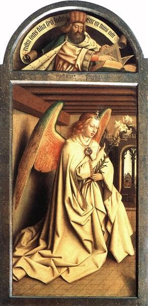 Angel Annunciate, from exterior of left panel of the Ghent Altarpiece by Jan van Eyck