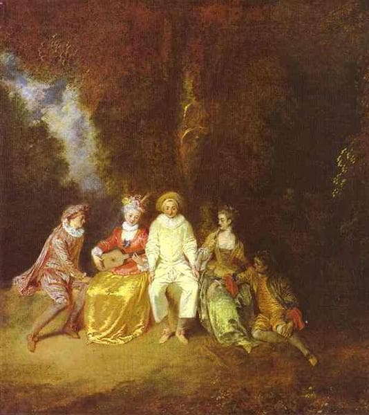 Happy Pierrot by Jean-Antoine Watteau