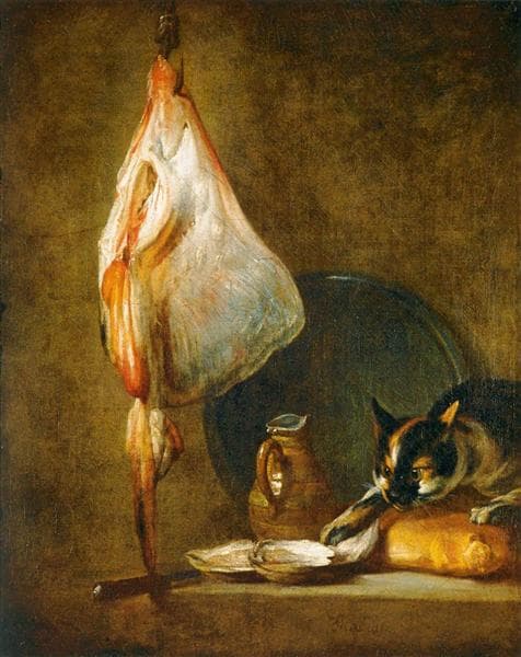 Still Life with Cat and Rayfish by Jean-Baptiste-Siméon Chardin
