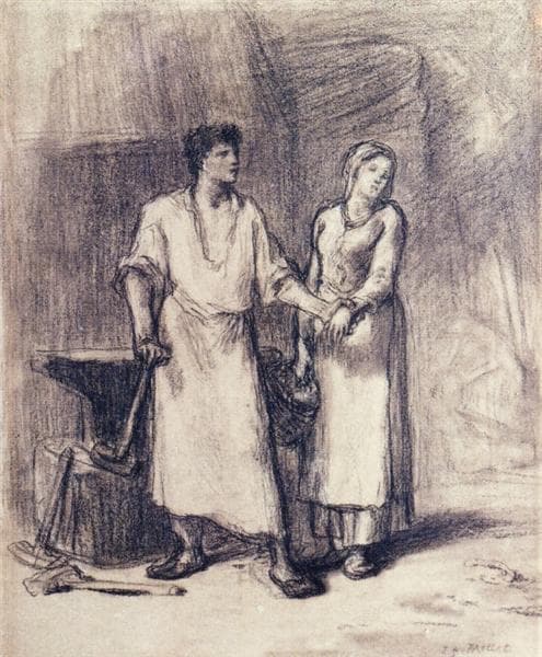 The Blacksmith and His Bride by Jean-François Millet