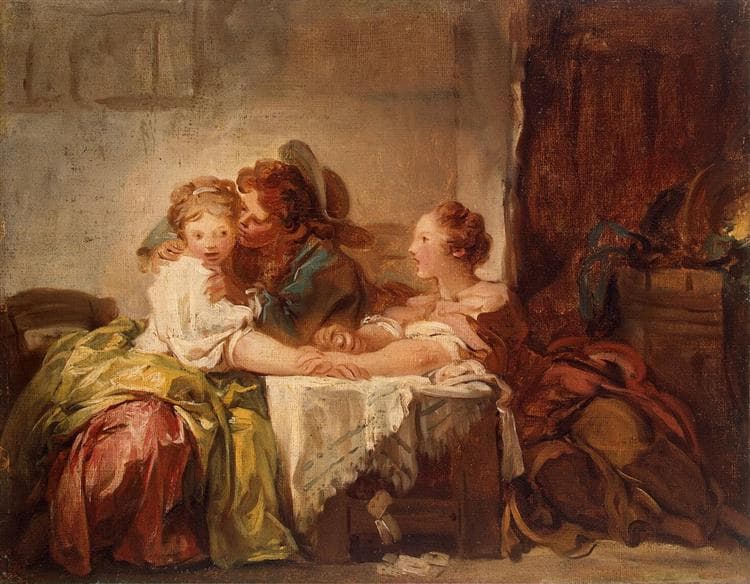 The Prize of a Kiss by Jean-Honoré Fragonard