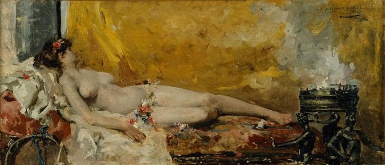Resting Bacchante by Joaquín Sorolla at Museu de Belles Arts de València, Valencia