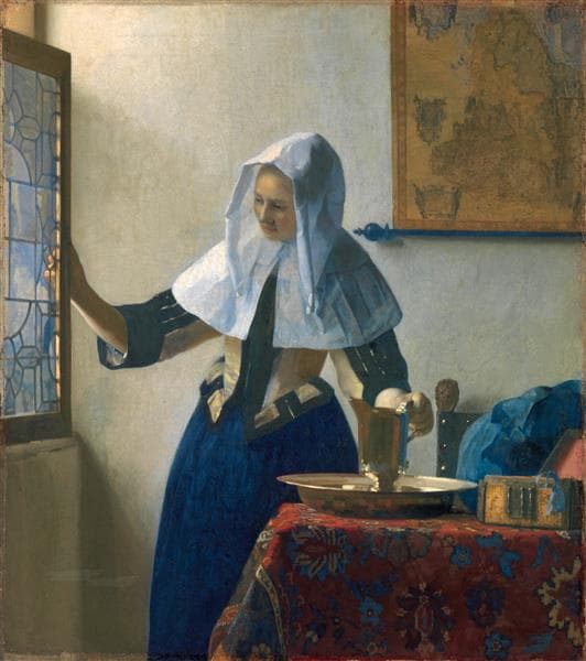 Young Woman with a Water Pitcher by Johannes Vermeer (1664) at The Metropolitan Museum of Art