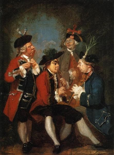 Sir Thomas Kennedy, James Caulfeild, Mr. Ward and Mr. Phelps by Joshua Reynolds