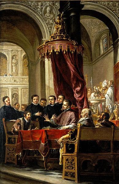 The Conversion and Baptism of St. Augustine by St. Ambrose by Juan de Valdés Leal