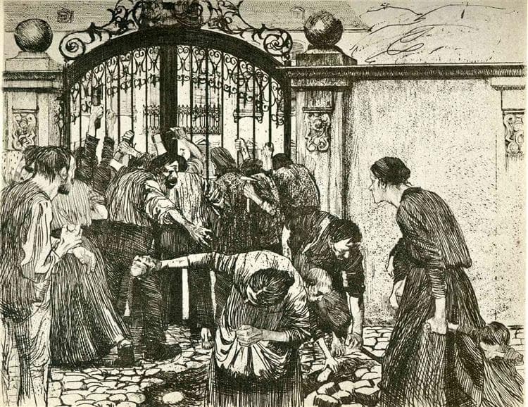 Revolt (By the Gates of a Park) by Käthe Kollwitz