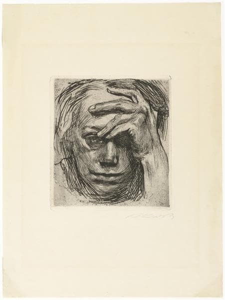 Self-Portrait, Hand at the Forehead by Käthe Kollwitz at Museum of Modern Art (MoMA)