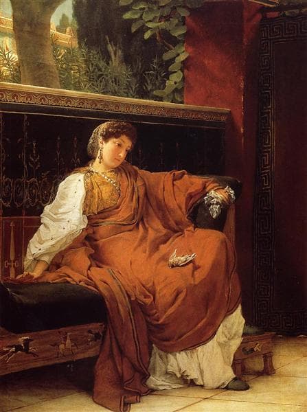 Lesbia Weeping over a Sparrow by Lawrence Alma-Tadema